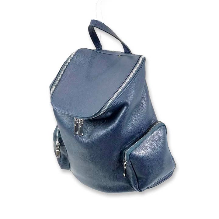 Chenson & Gorett – wholesale Ryggsäck - Dam – Casual äkta läder ryggsäck med sidofickor