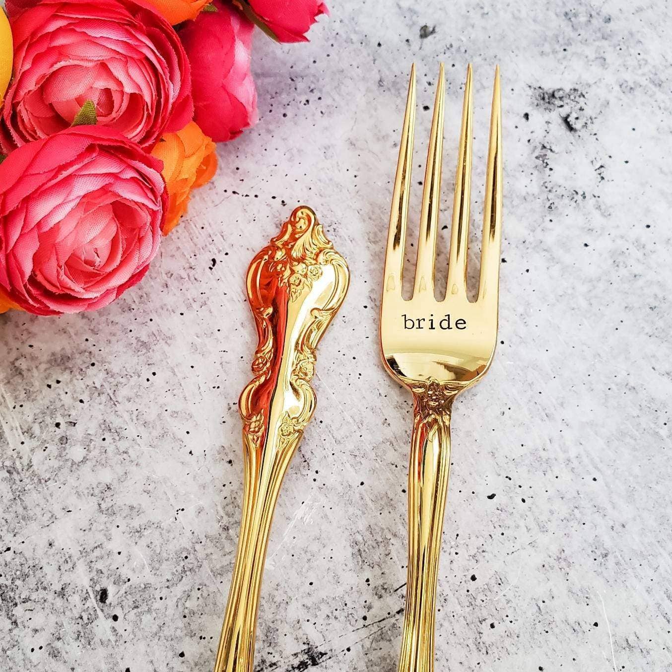Salt and Sparkle - Wholesale Table Fork - Gold or Silver Vintage Wedding Forks5