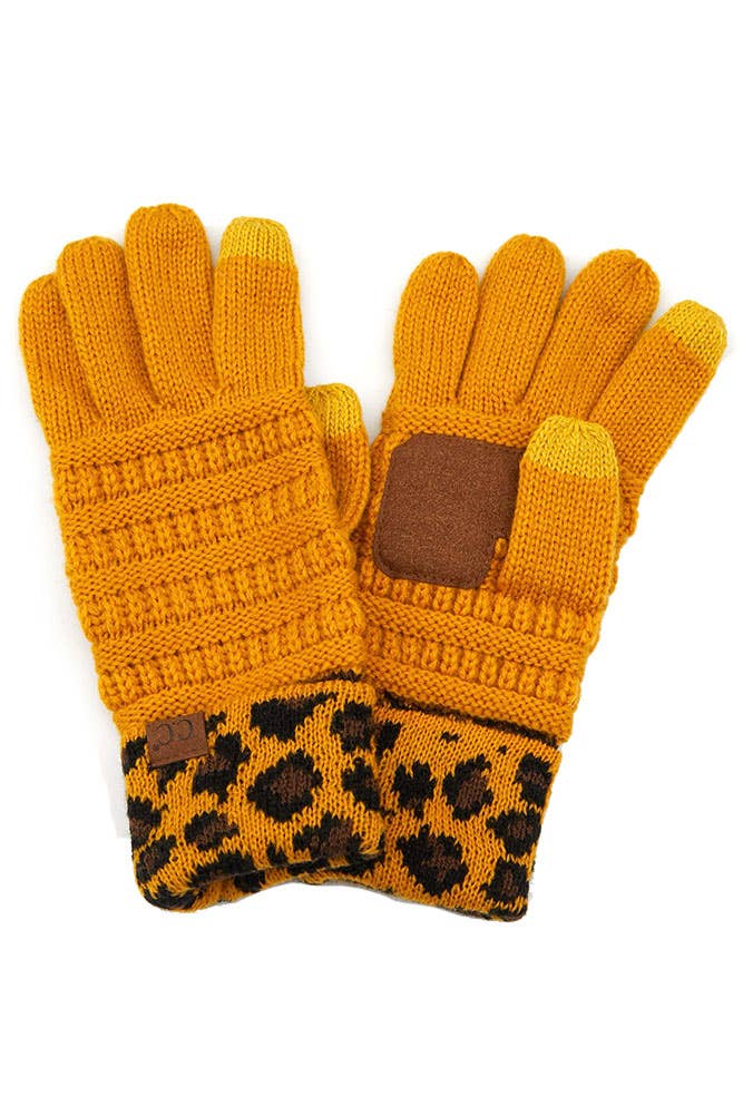 Hana – wholesale Gloves – Women's – C.C Leopard Knit Gloves8