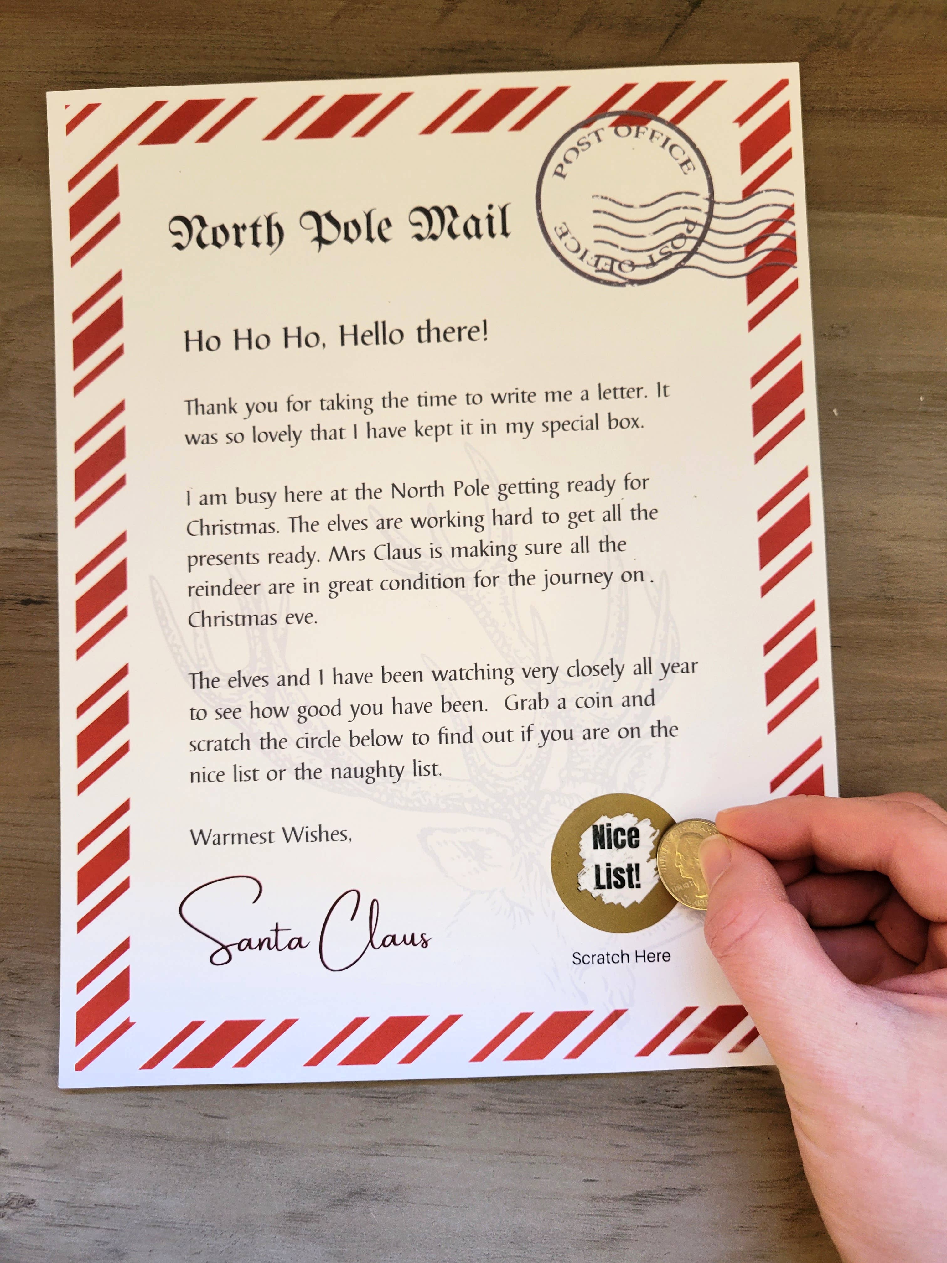 Scratch Away - Wholesale Christmas Card - Scratch OFF Christmas Letter From Santa - Nice List2