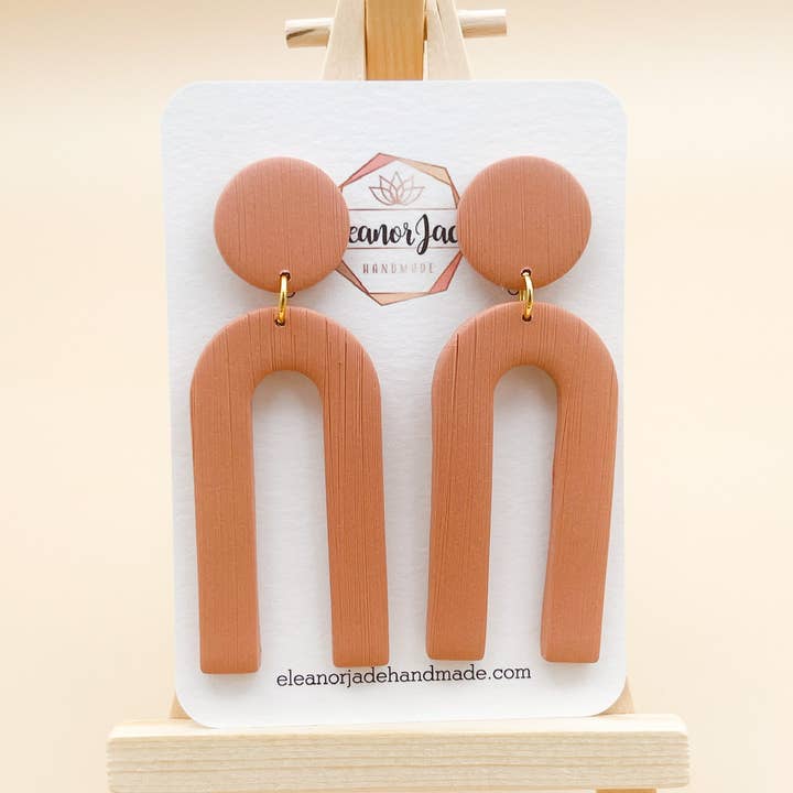 CHIARA | Brinco Arco Longo Rosa Deserto por atacado de Eleanor Jade Handmade