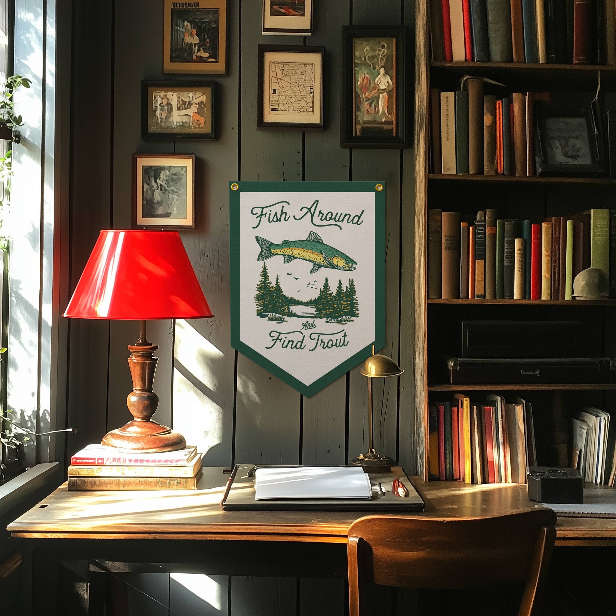 Benoit's Design Co. - Wholesale Sign - Fish Around And Find Trout Felt Camp Flag4