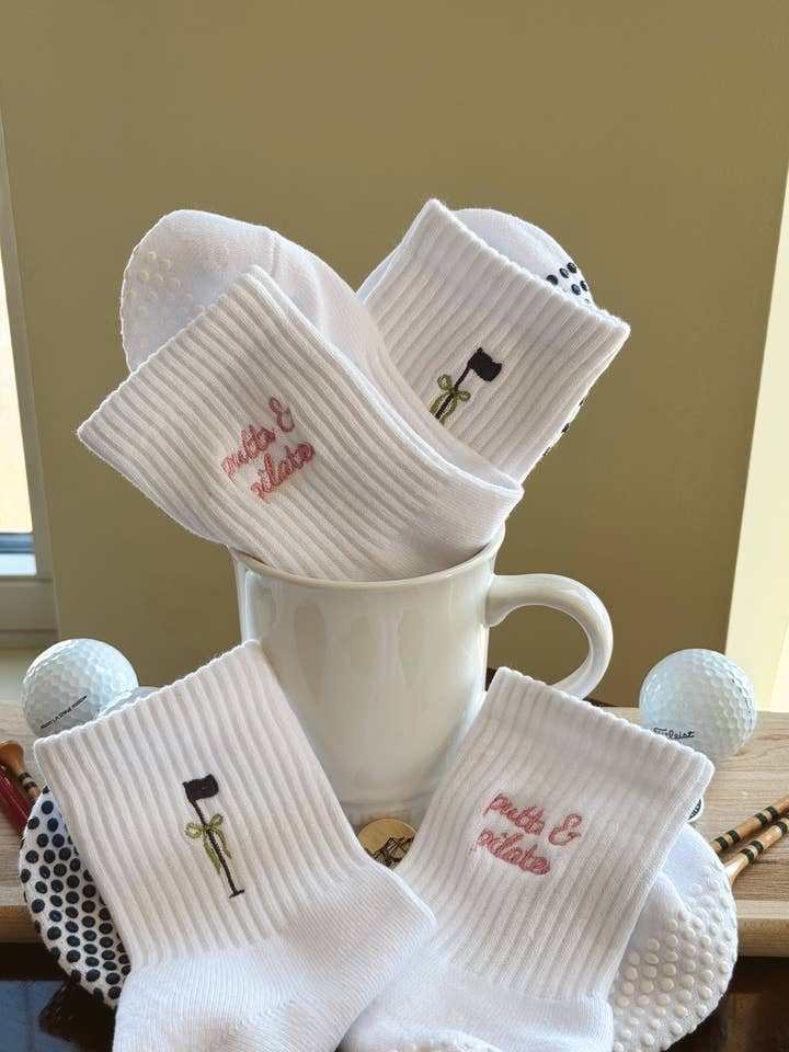 Lotes de calcetines de pilates para golf para venta al por mayor de Club Tina