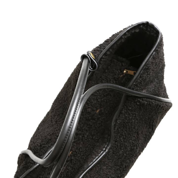 Fashion City - Wholesale Shoulder bag – women's - Solid Color Sherpa Shoulder Tote Bag5