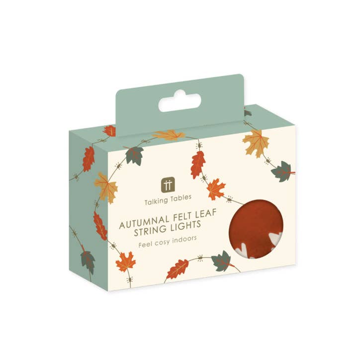 Talking Tables EU - Wholesale String Lights - Autumn Hues Felt Leaf String Lights - 2m5