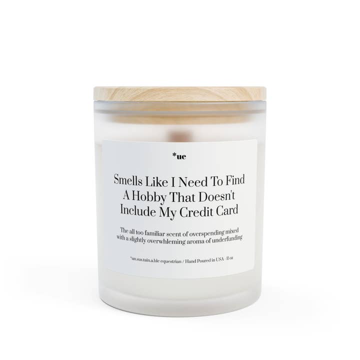 Frosted Glass Candle, 11oz - Hobby/Credit Card for wholesale by un.sus.tain.a.ble equestrian