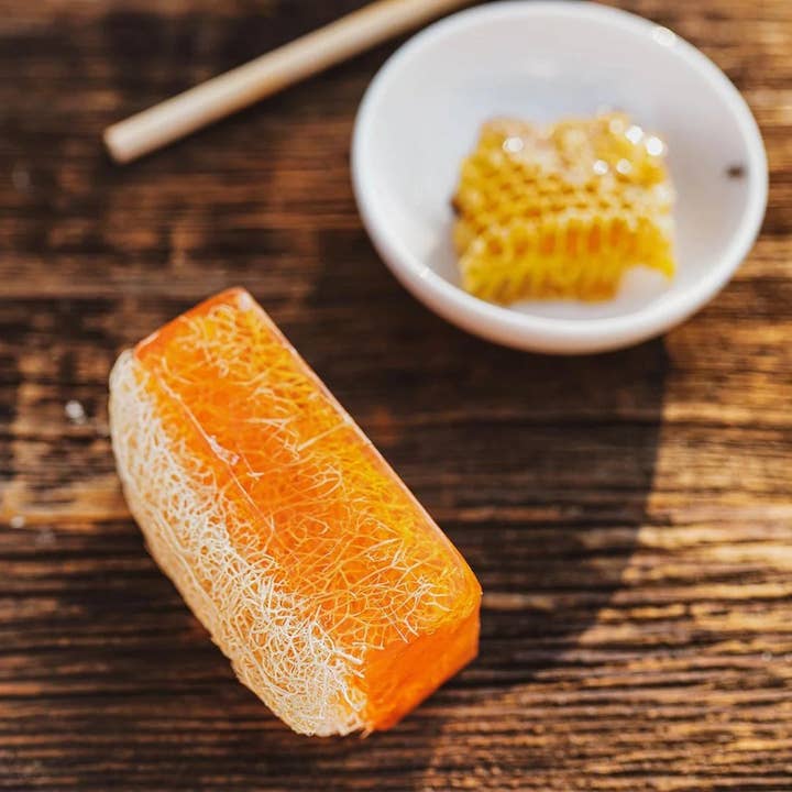 Honey and Milk with Loofah Soap for wholesale by Kyble Soaps