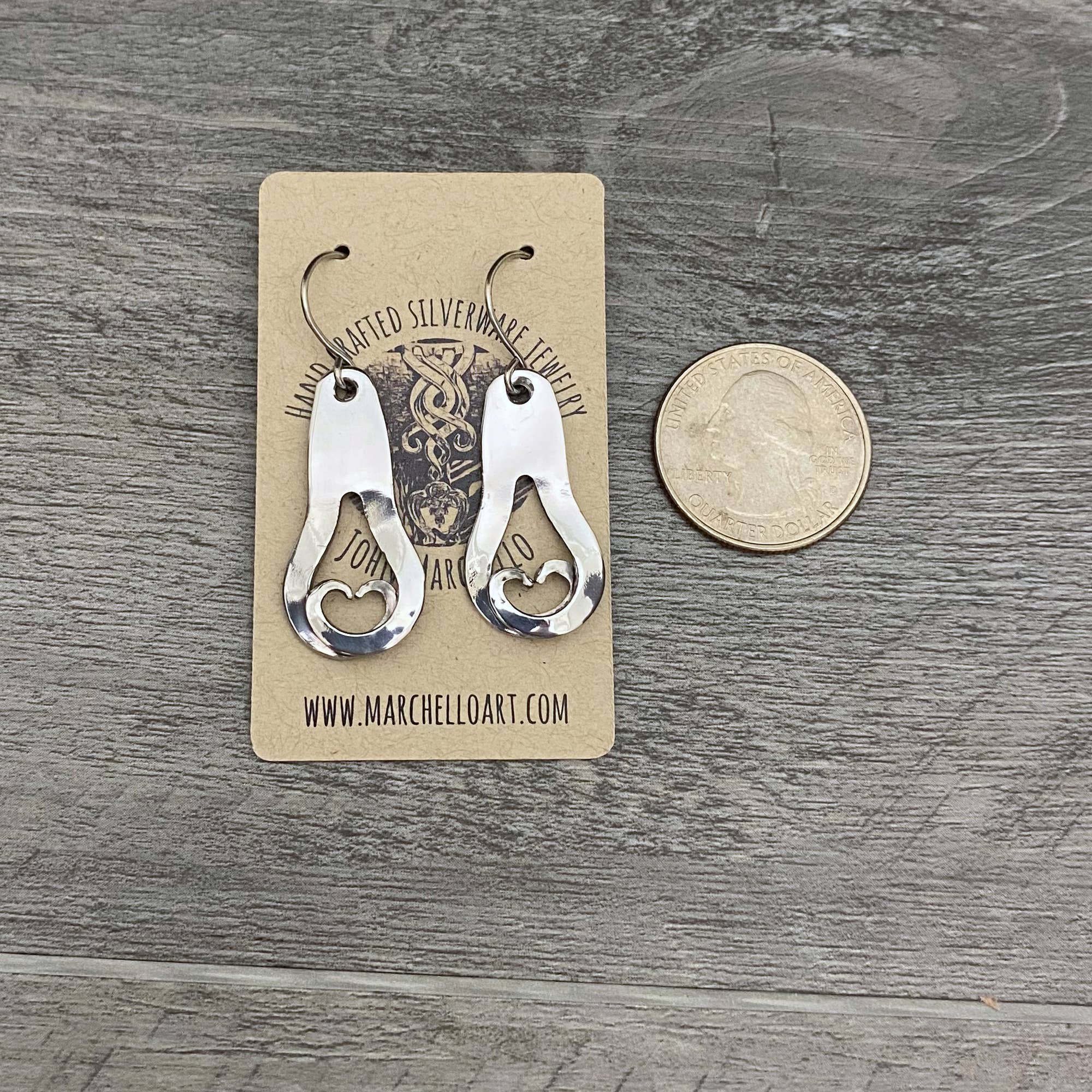 Marchello Art - Vente Boucles d'oreilles pendantes - Boucles d'oreilles Dainty Fork en forme de cœur en acier inoxydable4