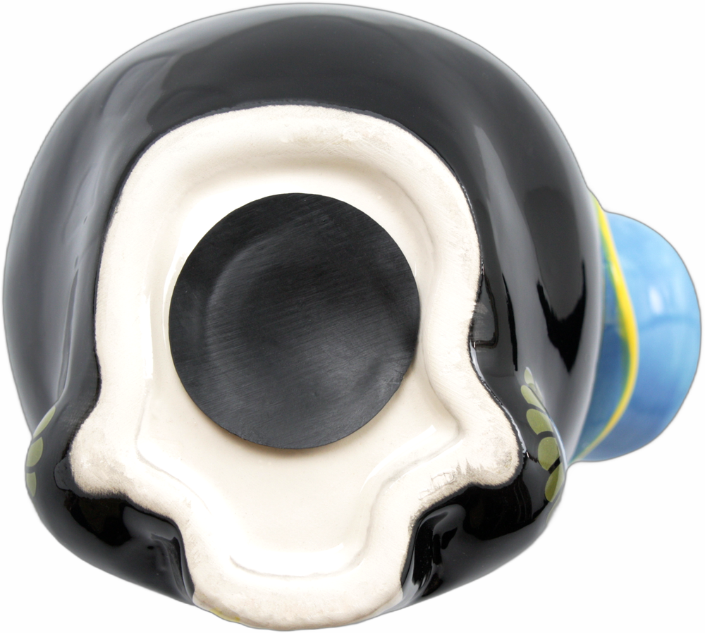 Square Deal Recordings & Supplies - Wholesale Money/Piggy Bank - Money Bank - Sourpuss  - Ceramic Sugar Skull With Top Hat 5"11
