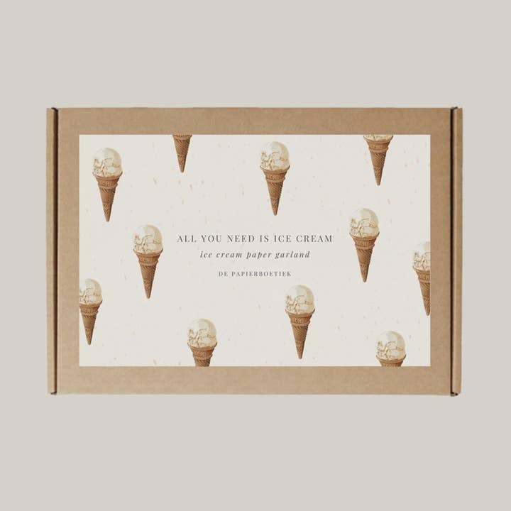 De Papierboetiek - Venta al por mayor Serpentinas - Todo lo que necesitas es helado | guirnalda de helados0