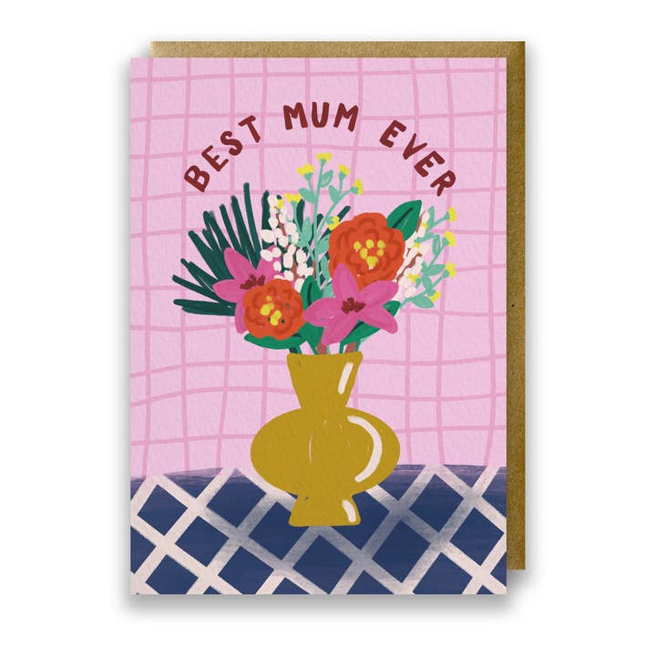Jessie Maeve Studio – wholesale Mother’s Day card – Chic Vases Best Mum Ever Card