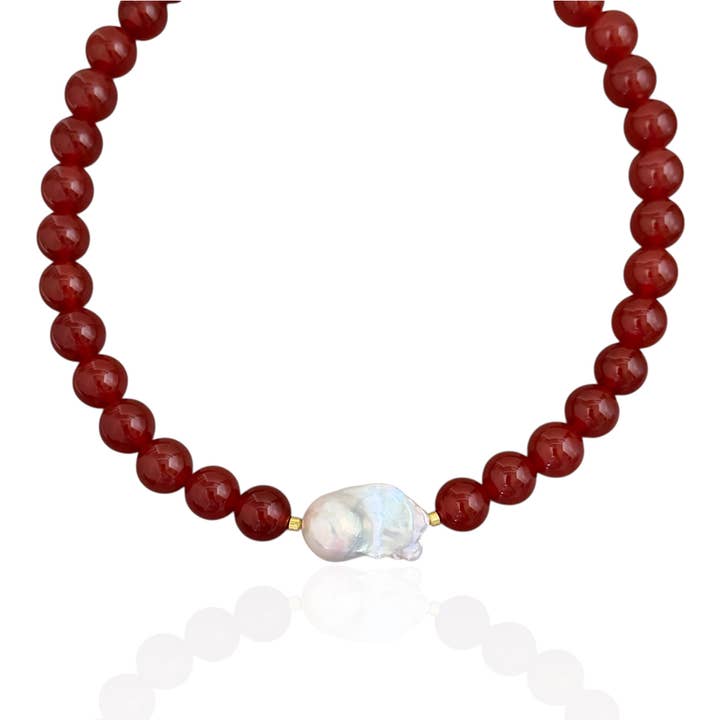 Barockpärla Karneol Färgad Pärlhalsband för wholesale av Georgina Nicol