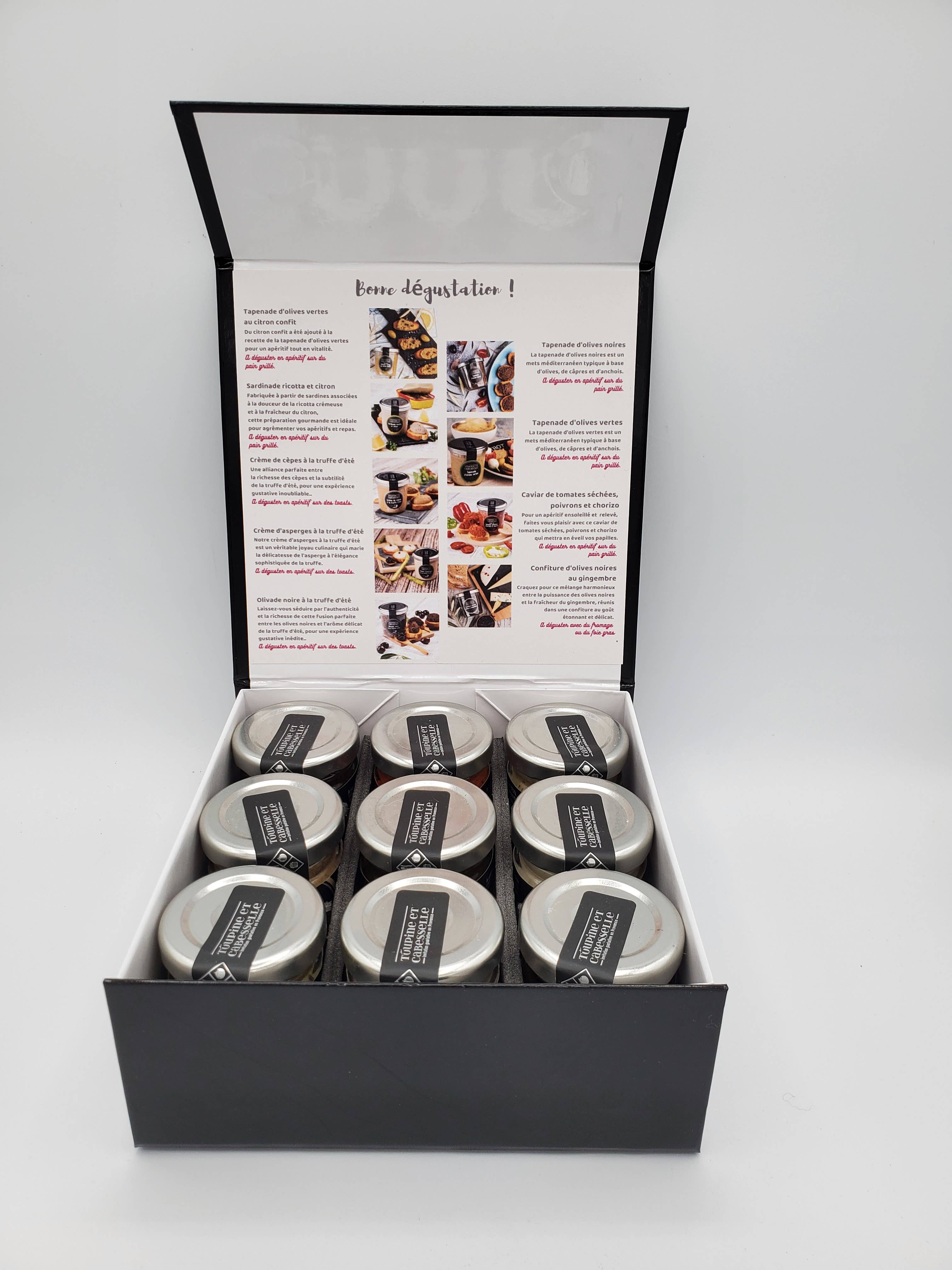 Toupine et Cabesselle – Tapenade por atacado – Caixa de degustação de pastas - 9 potes de 35 g1