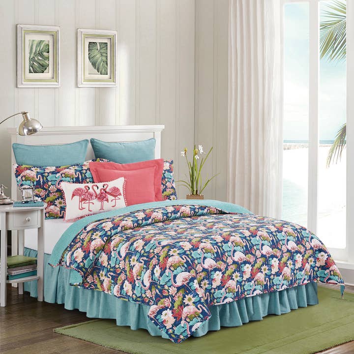 C&F Home - Wholesale Throw/Decorative Pillow - Coastal Flamingo Friends Throw Pillow
