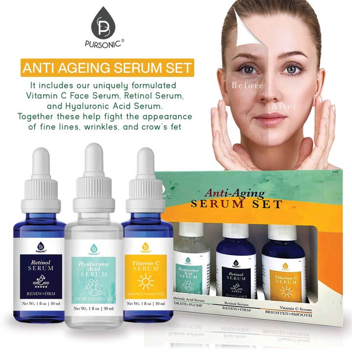 Pursonic - Wholesale Facial Serum/Concentrate - Anti Aging Serum Set For Face 3 Pack