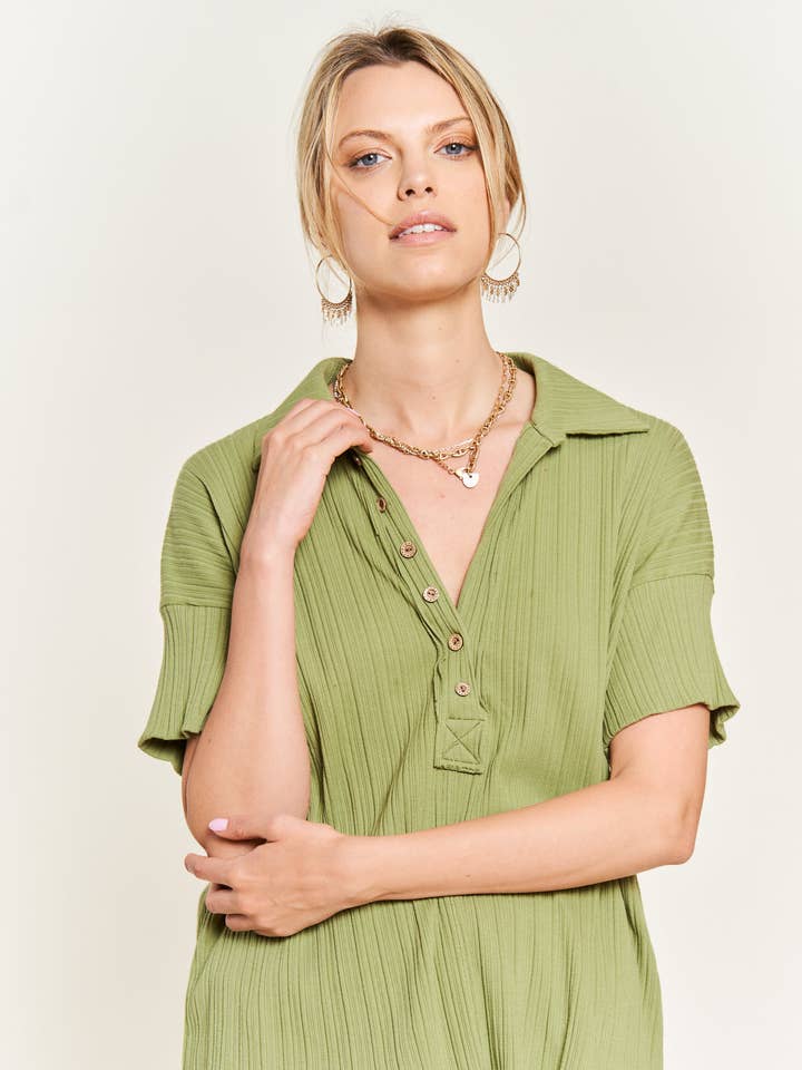 Strikket Polo-Style Top PLUS for engroshandel hos Steals & Deals