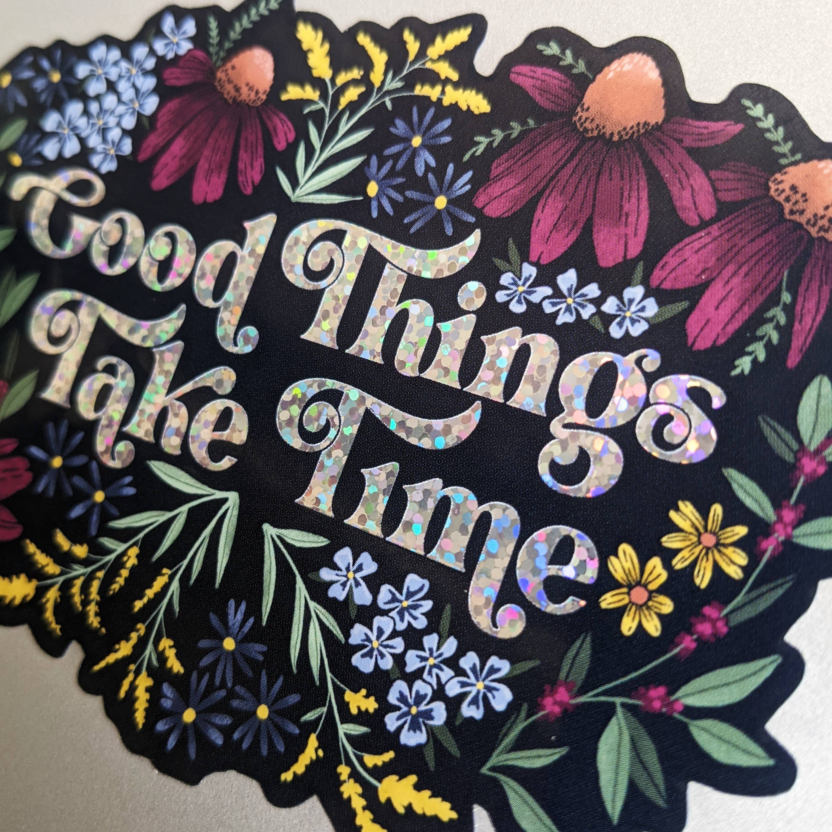 Papermill Creative - Wholesale Sticker - Good Things Take Time glitter sticker2