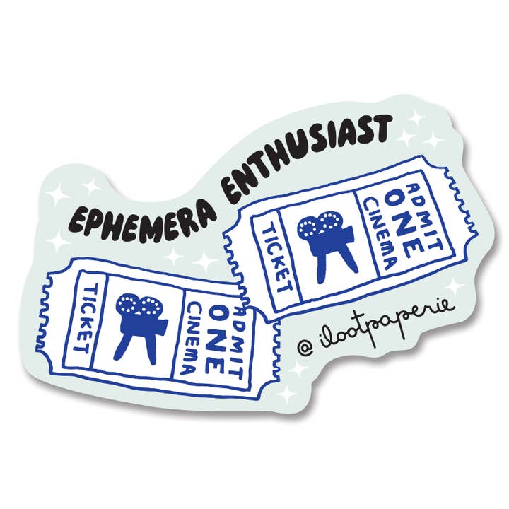 Ephemera Enthusiast Matte Vinyl Single Sticker for wholesale by ILOOTPAPERIE
