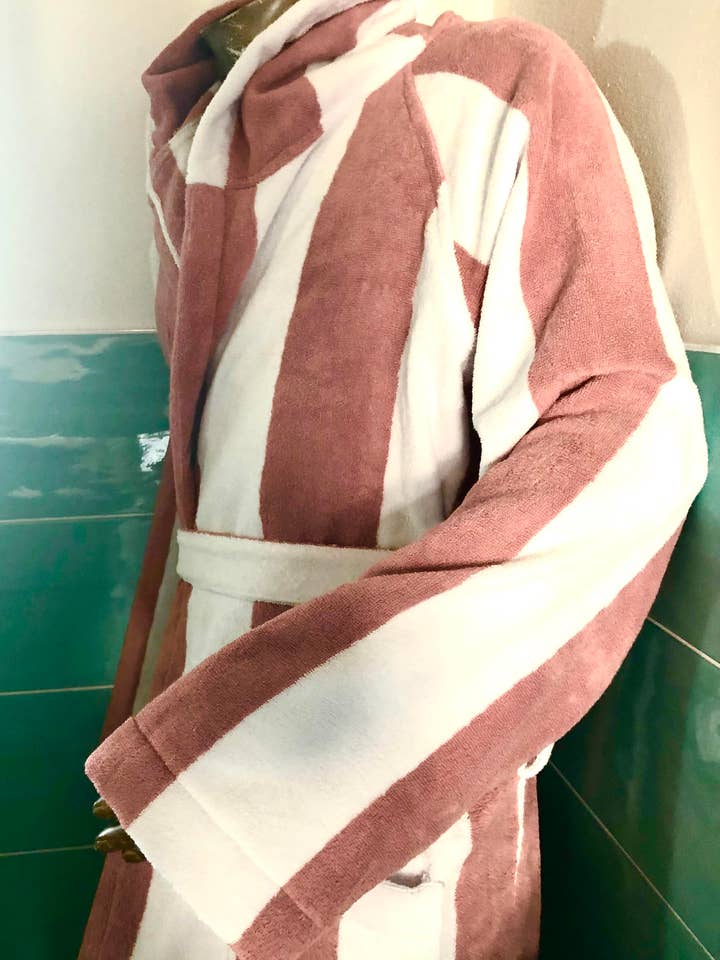 Journight by Totex - Wholesale Robe - Unisex - Striped bathrobe in 100% cotton8