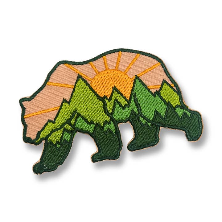 Forest Bear Embroidered Sticker Patch for wholesale by Outpatch