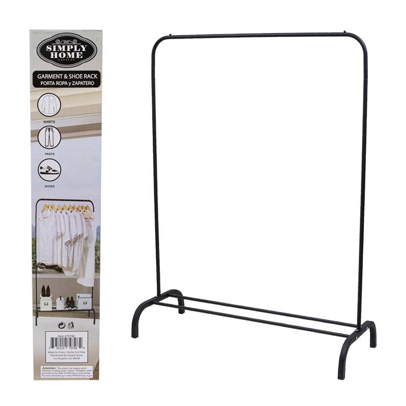 Deluxe Import Trading - Wholesale Clothes Hangers - CLOTHES RACK 58''H METAL BLACK0