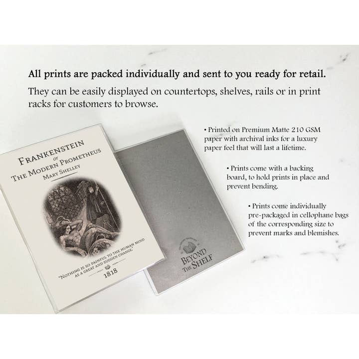 Beyond the Shelf - Wholesale Art print - A Room of One's Own, Virginia Woolf, Book Quote Art2