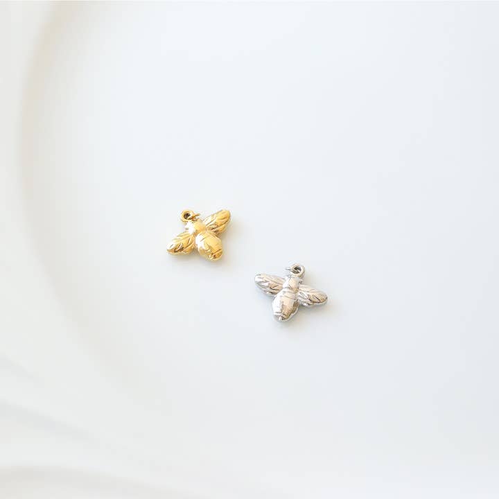 WJW - Wholesale Individual Charm/Pendant - 18K Gold PVD Stainless Steel Bee Charm4