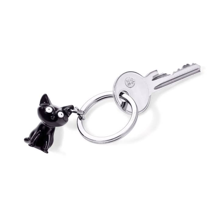 Troika, Duke Baron & Paperthinks by Brand Node, Inc. - Wholesale Keychain - Unisex - Troika Felix Black Cat Charm Keychain