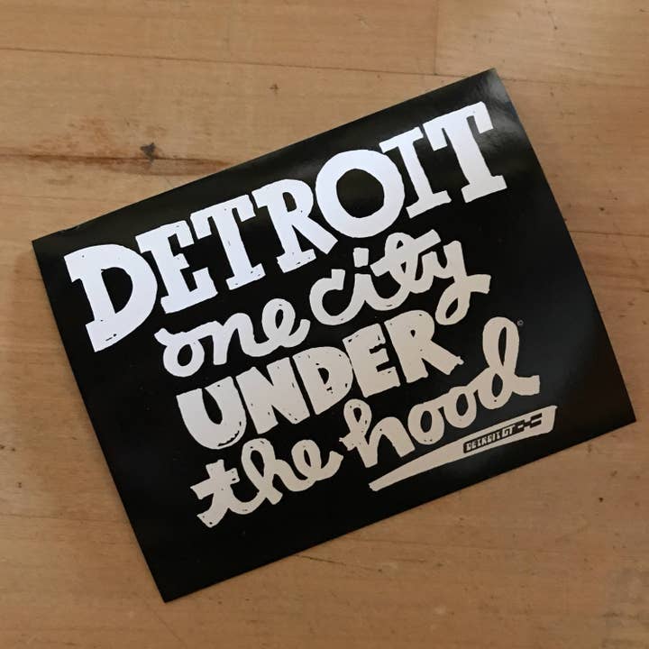 Detroit. One City Under The Hood - Sticker for wholesale by Detroit GT