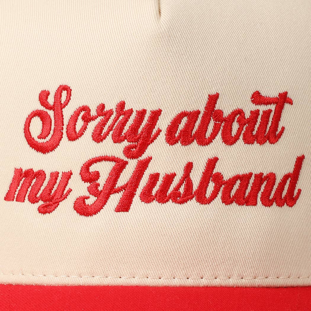 Fashion City - Venta al por mayor Gorra de béisbol - Unisex - Gorra de lona bicolor bordada Sorry About My Wife/Husband38