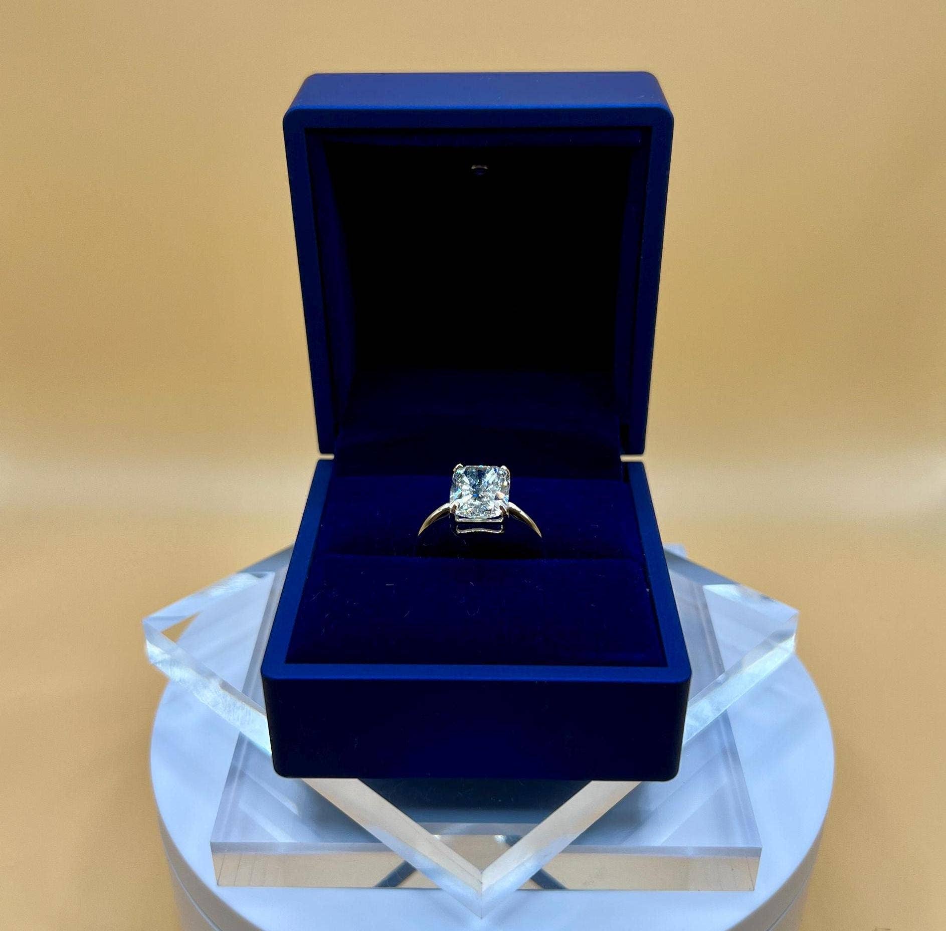 Elegant Jewels LLC - Wholesale Engagement Ring - 5 Ct Cushion Lab Grown Diamond Solitaire Ring, 14 K Gold
8