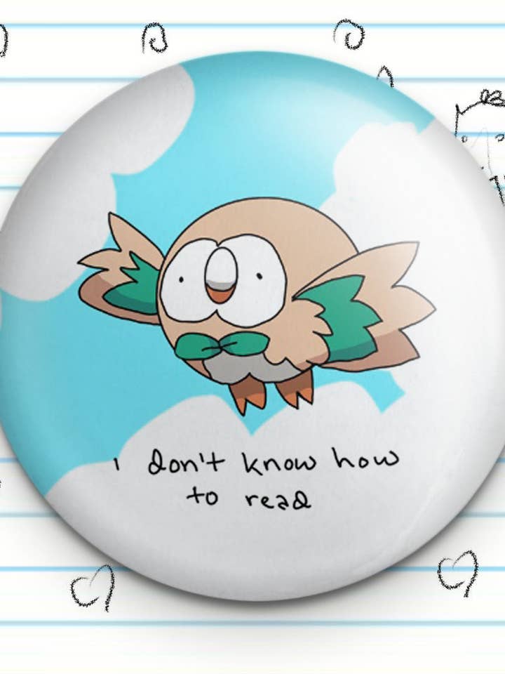 Não Sei Ler Coruja Amigo 1.25" Botão por atacado de Fautbarb