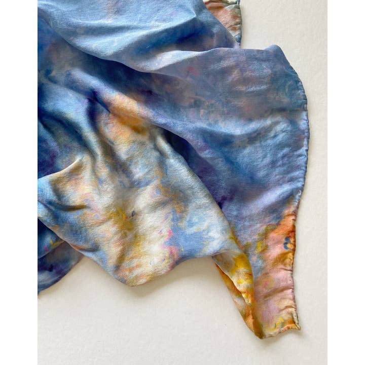 Mira Blackman - Wholesale Sjaal - Dames - Zijden sjaal met handgeverfde grote streeppatronen (10 kleuren) - veelzijdige bandana9