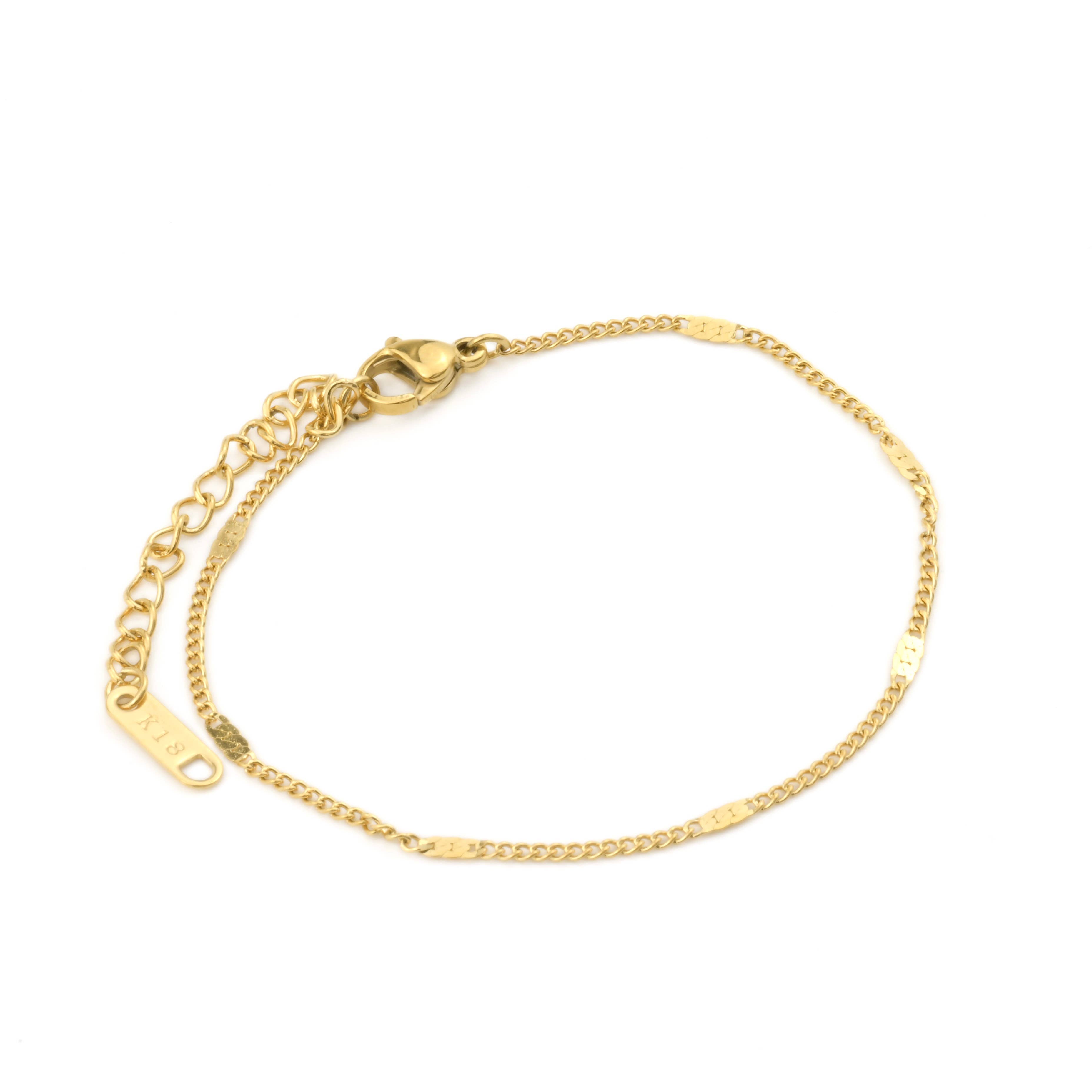 Blueyejewelry - Vente Bracelets maillon et chaîne - Bracelet à paillettes Dainty - Bracelet en argent sterling superposé10