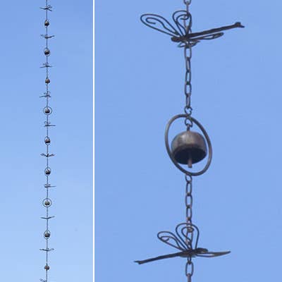 Ancient Graffiti - Wholesale Wind Chime - Flamed Dragonflies & Bells Rain Chain