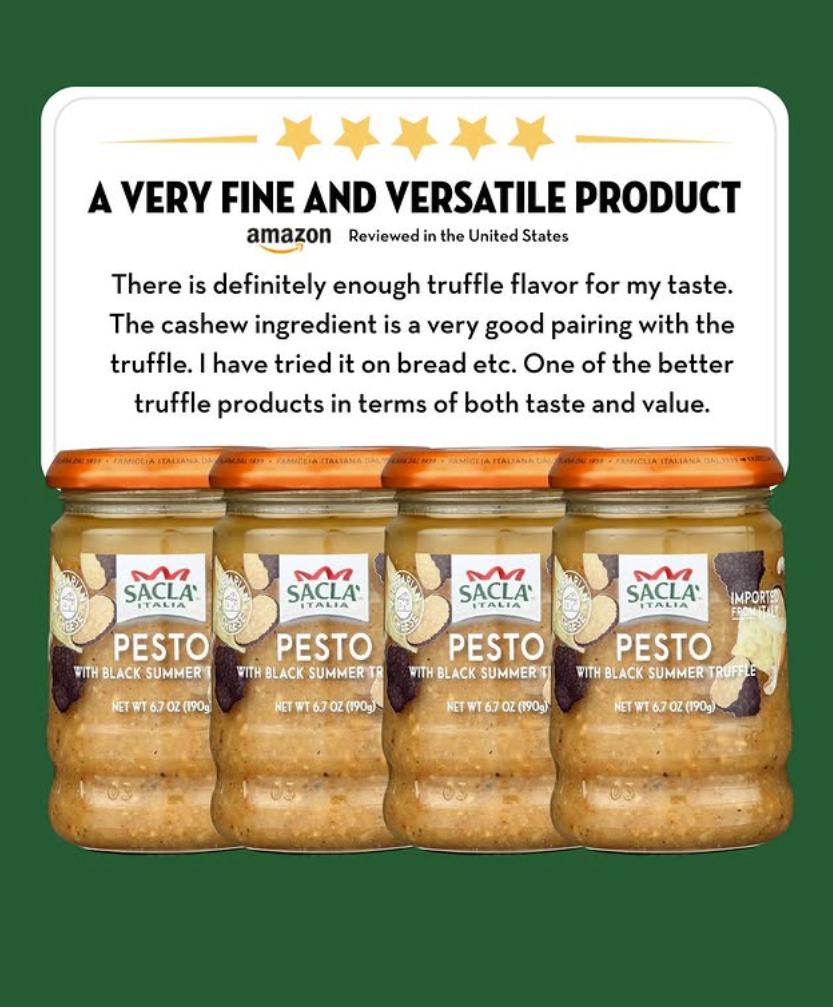Sacla - Wholesale Pesto - Sacla Italy Black Summer Truffle Pesto 6x6.7oz Pasta Sauce1