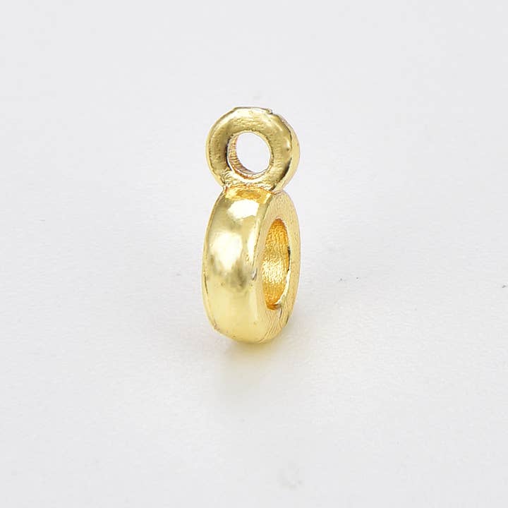 Beads Creation - Wholesale Individual Charm/Pendant - Gold-Filled Bail Clasp, Round Individual Pendant2