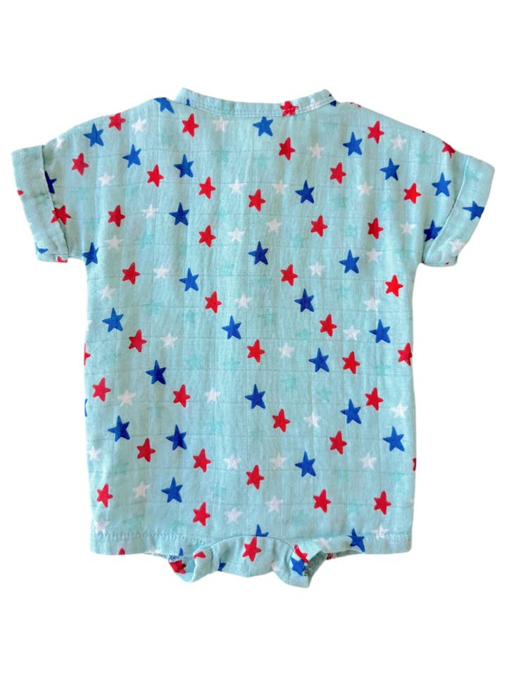 SIIX Collection - Wholesale Jumpsuit - Baby - Splendid Stars Blue / Muslin Henley Shortall