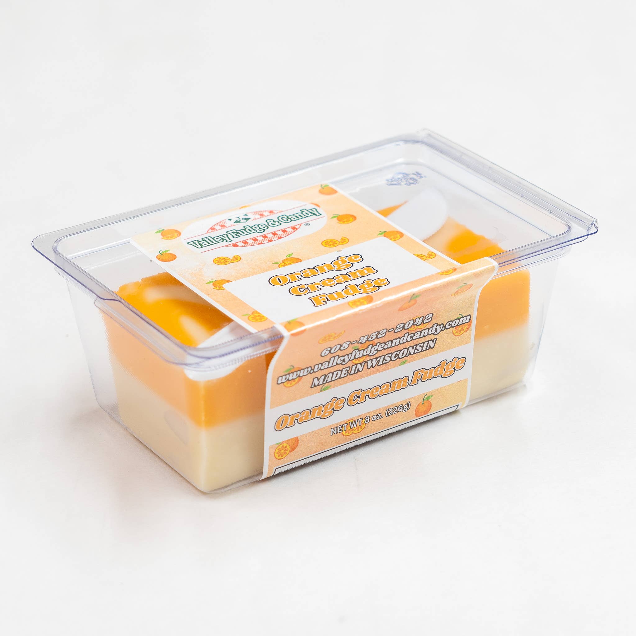 Valley Fudge & Candy - Wholesale Fudge - Orange Cream 1/2 lb. Fudge Bar1