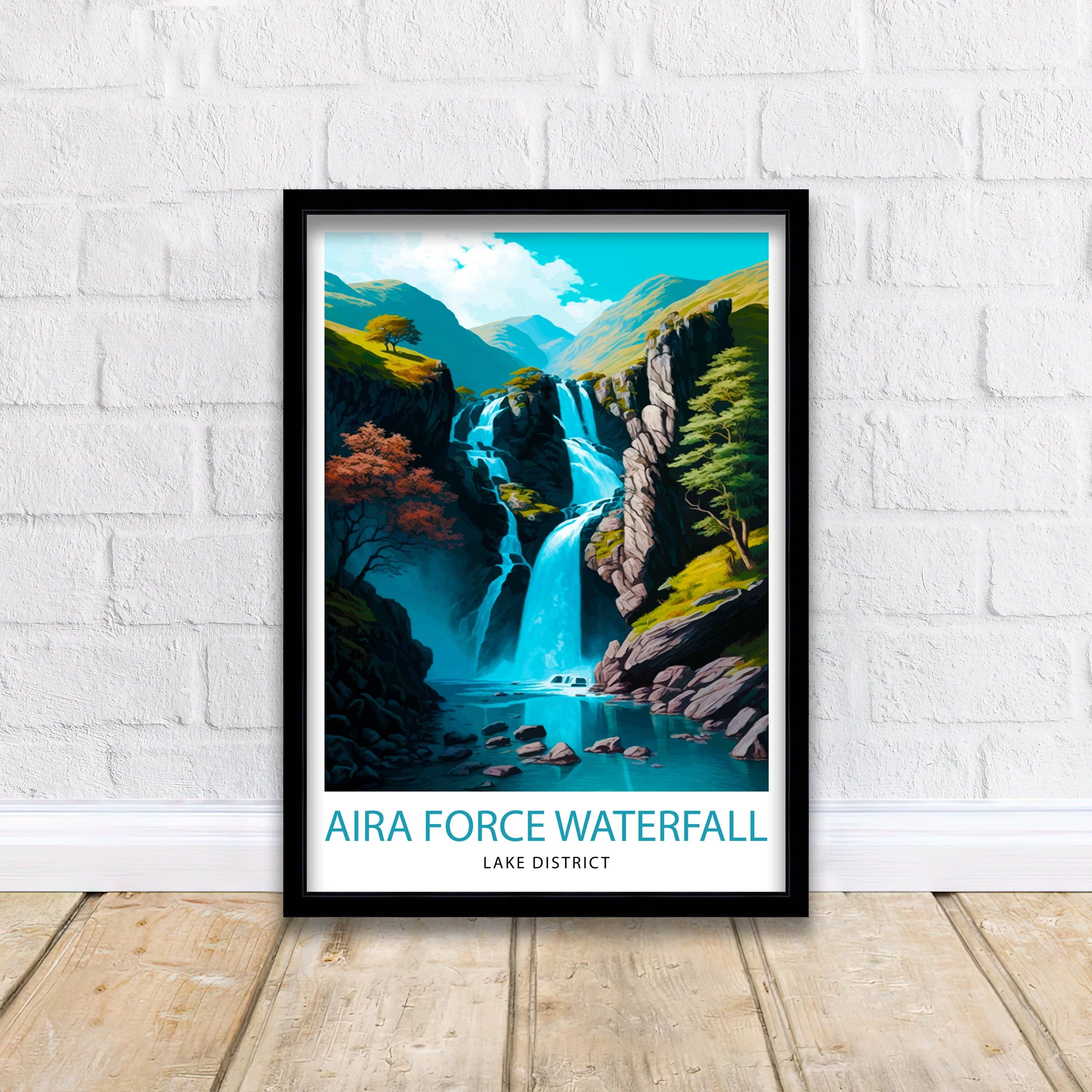 InkNPrintz – wholesale Art print – Aira Force Waterfall Lake District Travel Poster Lake District4