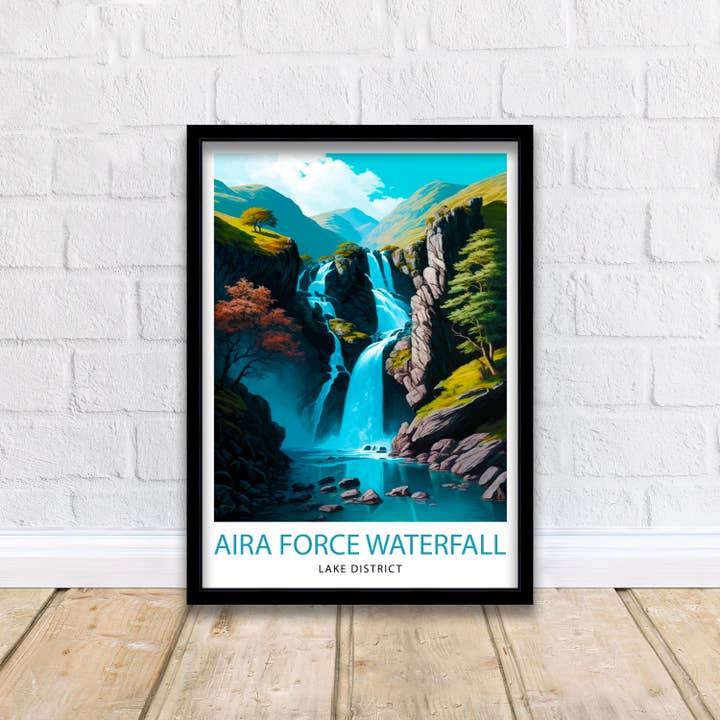 InkNPrintz – wholesale Art print – Aira Force Waterfall Lake District Travel Poster Lake District4