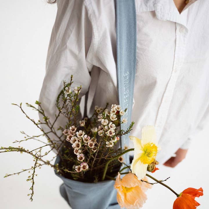 Tintok - Wholesale Crossbody Bag - Unisex - Mira Canvas Bag - Ashley Blue 100% organic cotton2