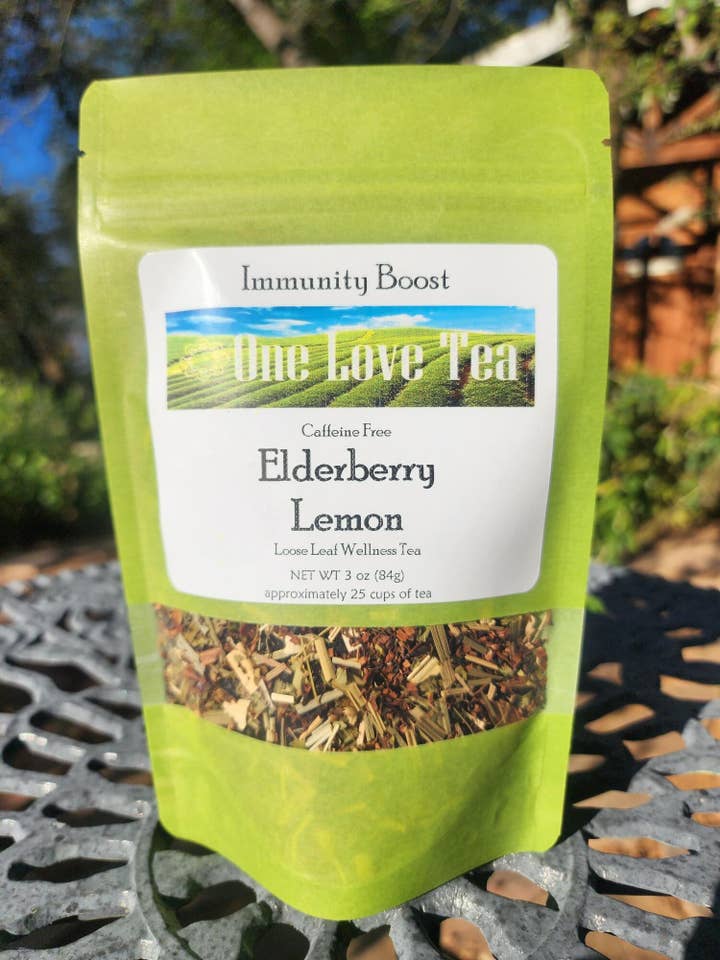 Elderberry Lemon Honeybush 3 oz for wholesale by One Love Tea