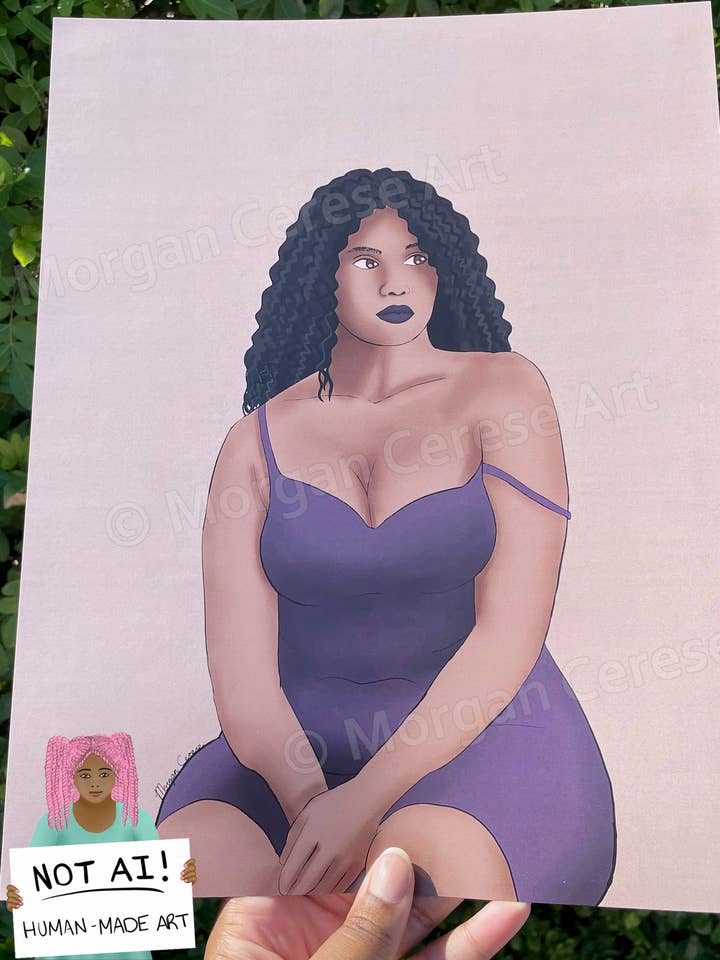 Peace Be Still 8 „x10" ELLER 11"x14" kunsttryk - Plus Size Woman for engroshandel hos Morgan Cerese Art