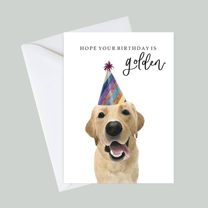 Gelbe Lab Geburtstagskarte für den Großhandel von Two Peas Paper Co.