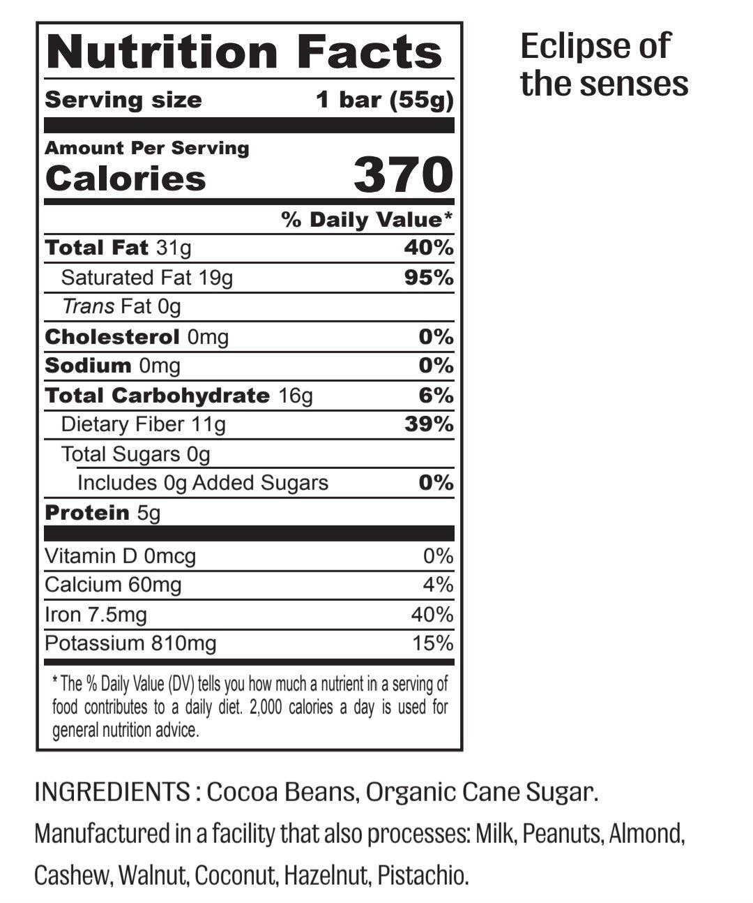 Bon Fiction - Wholesale Chocolate Bar - An Eclipse of the Senses - 99% Dark Chocolate1