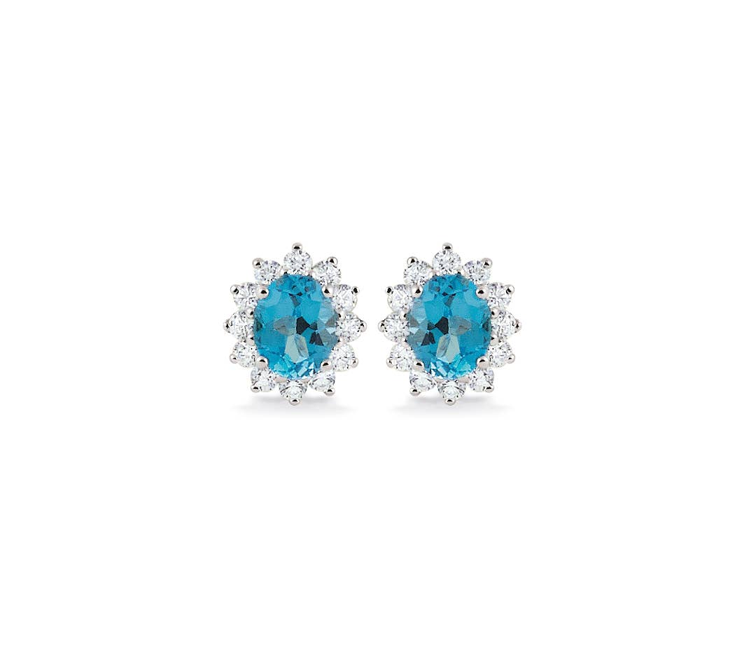 Orsini Gioielli – wholesale Dangle earrings – Blue Topaz Contour Stud Earrings0