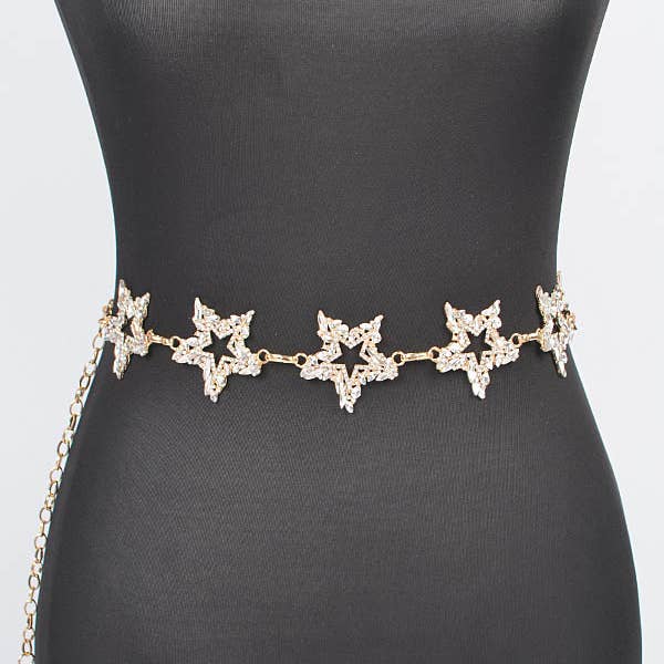 Glass Star Plus Size Chain Belt for wholesale by 3AM BY H&D ACCESSORIES