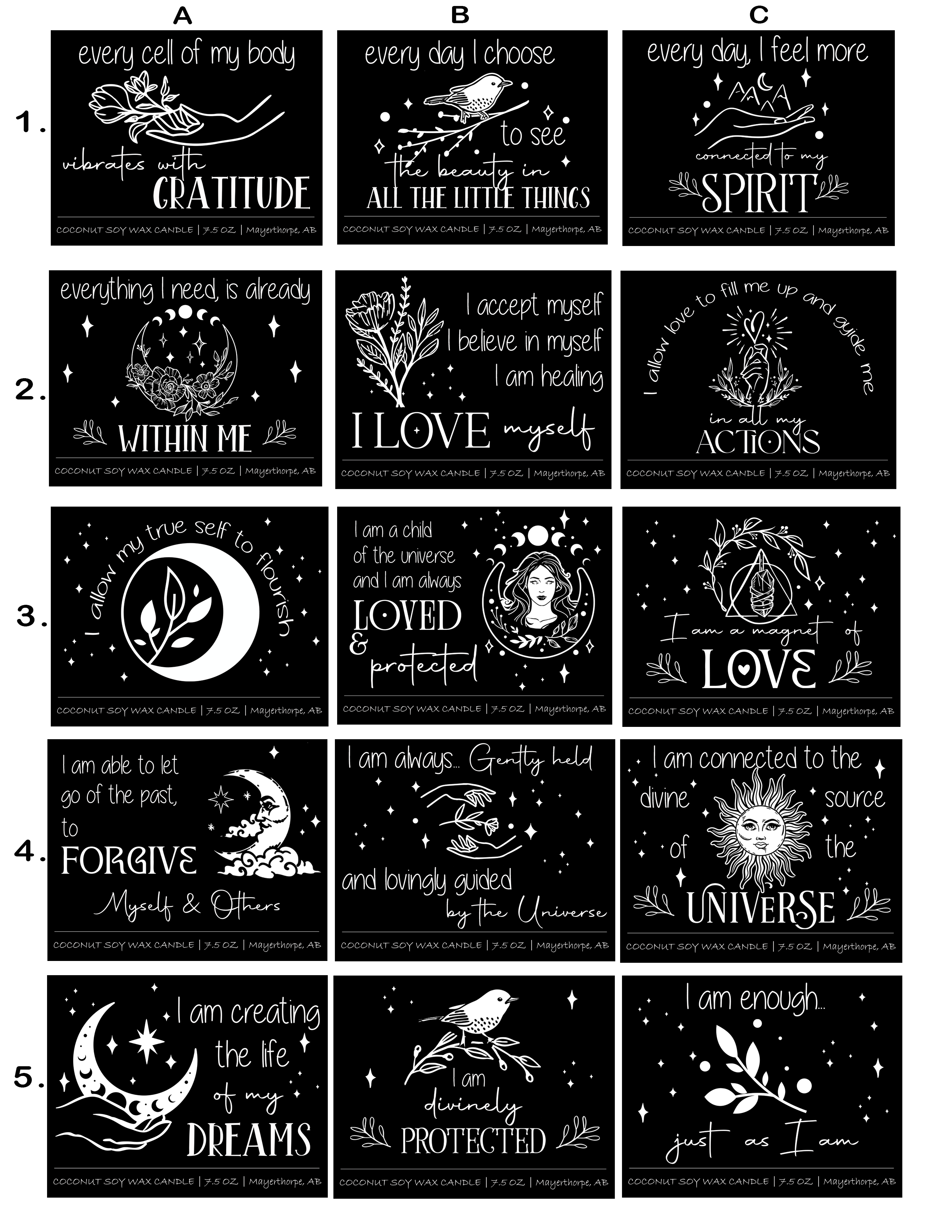 Dark Horse Handcrafted - Wholesale Jar/Filled Candle - Affirmation Candles, 100% Natural Coconut Soy, 7.5 oz4