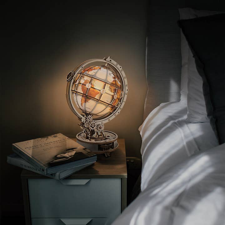 Robotime - Wholesale Doe-het-zelf-knutselset - ST003 Luminous Globe Rokr 3D houten puzzels Crafts Natural7